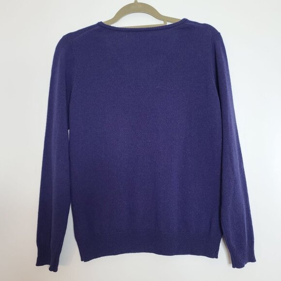 Woolovers Merino Wool‎ Cashmere Blend V-Neck Long Sleeve Sweater Purple Small - Picture 6 of 7